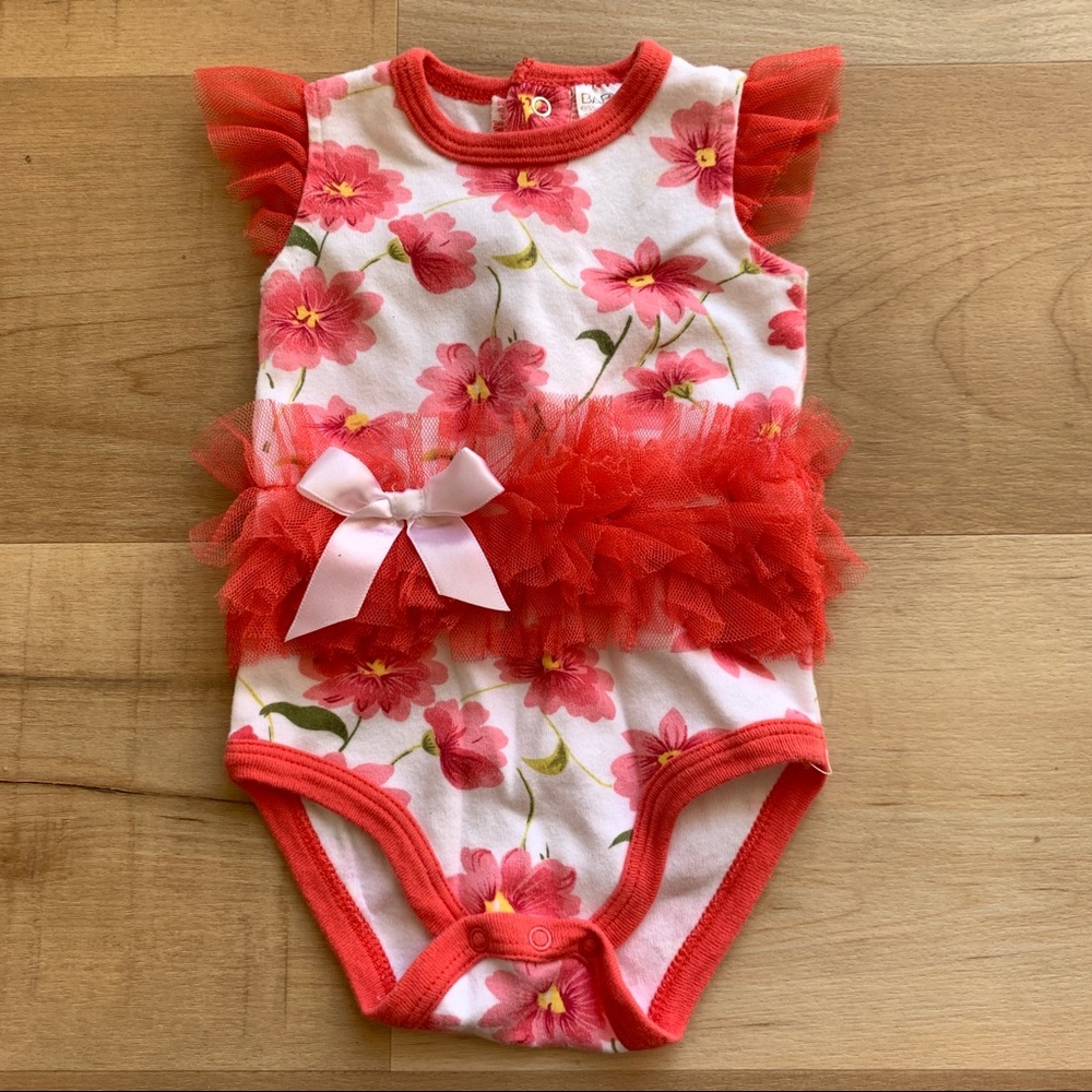 4/$12 Red Ruffle Onesie
